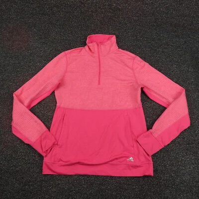 Camisa Adidas Mujer Rosa Mediana Cálida 1/4 Cremallera Correr Transpirable Gimnasio Damas Foto 1 de 4