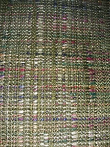 Green & Multi Colors Textured Tweed Like Upholstery Fabric 3.5 Yrds x 54" Wide - Picture 1 of 5