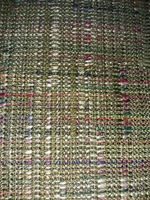 Green & Multi Colors Textured Tweed Like Upholstery Fabric 3.5 Yrds x 54" Wide - Image 1 of 4