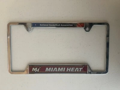 Marco de matrícula cromado Miami Heat NBA con tapa pequeña de WINCRAFT NUEVO Foto 1 de 2