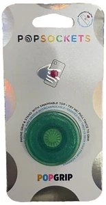 PopSockets PopGrip Swappable Top Phone Grip Stand Transparent Glitter Mint - Picture 1 of 2