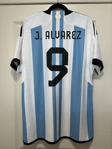Julian Alvarez #9 Men’s EXTRA LARGE Adidas Authentic Argentina Home Jersey - Picture 1 of 19