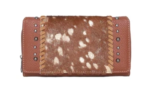 Montana West Trinity Ranch Calf Hair with Golf Splatter Wallet - Picture 1 of 1