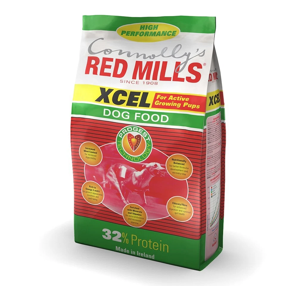 RED MILLS XCEL ACTIVE GREYHOUND RACE TRACK HIGH PROTEIN WORKING DOG FOOD 15KG