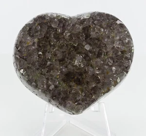 Geoda de amatista corazón arco iris negro racimo de cristal decoración de regalo 63 mm H1697 - Imagen 1 de 13