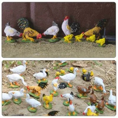 30pcs Model Trains PVC O Scale 1:50 Farm Animals Poultry Chicken Duck Goose - Image 1 of 4