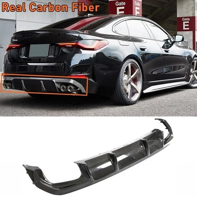 Labio difusor parachoques trasero deportivo de carbono real para BMW Serie 4 G26 440i Gran Coupé M Foto 1 de 4