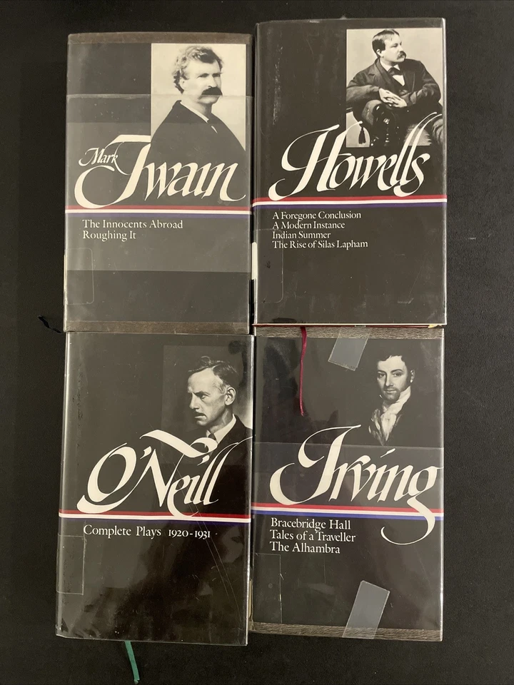 Библиотека Америки 4 книги лот-Марк Твен, Хауэллс, Ирвинг, О'Нил-HCDJ-LC - Изображение 1 из 4