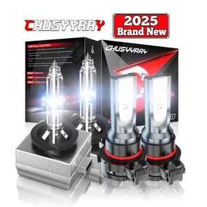 For GMC Acadia 2007-2012 D1S Front HID Headlight Hi/Lo+H16 LED Fog Light Bulbs - Picture 1 of 24