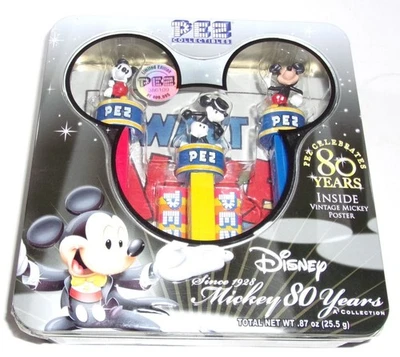 PEZ MICKEY MOUSE 80TH ANNIVERSARY 2007 LIMITED TIN SEALED * DISNEY * NUMBERED - Image 1 of 4