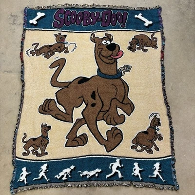 Manta de tapiz tejida Scooby Doo vintage años 90 45x36 pulgadas Foto 1 de 4