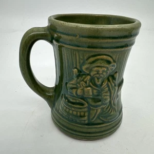 "Taza de gres pirata verde bucanero McCoy de colección años 20 taza bar mercancía 5"" de alto" - Imagen 1 de 5