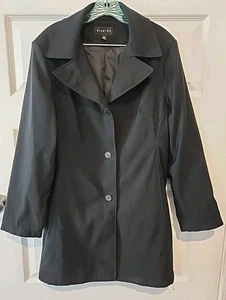 Braetan Trench Coat Jacket Women's Size L Black Lined  - Picture 1 of 7