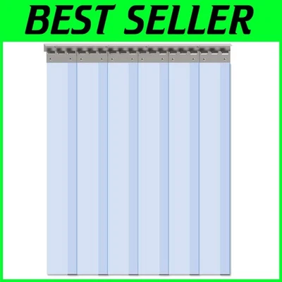 Cortina de puerta de tira de PVC transparente estándar, paquete de 6, 84x36 Foto 1 de 4