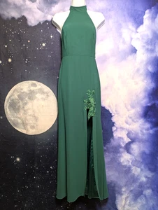 Lulus Captured Your Heart Hunter Green Halter Maxi Dress XS Hoco Prom Formal - Picture 1 of 10