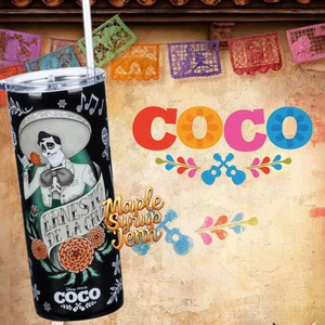 Disney Parks Exclusive! Coco - Ernesto De La Cruz SS Travel Tumbler w/ Straw New - Picture 1 of 5