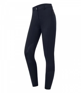Pantalones de equitación para mujer pantalones de equitación clásicos silicona ribete de rodilla ESSENTIAL ELT azul profundo - Imagen 1 de 4