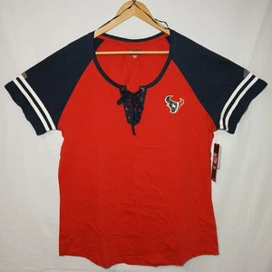 Houston Texans Damen 2XL Schnürung vorne T-Shirt neu mit Etikett! - Bild 1 von 10