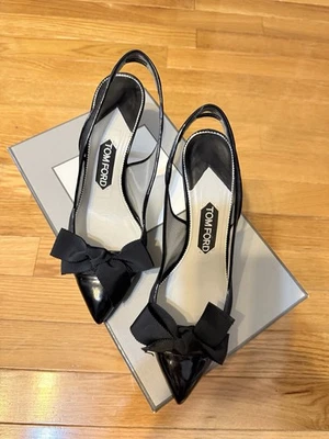 Zapatos de salón Tom Ford de malla negra con lazo talla 37,5 con caja y bolsas antipolvo Foto 1 de 4