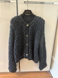 Neu Strickjacke Boucle von Massimo Dutti Gr. S Anthrazit - Bild 1 von 6