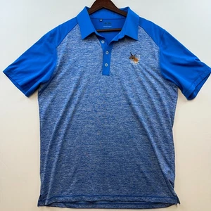 Adidas Golf PureMotion Wyoming Antelope Flats Golf Polo Shirt Men’s Large Blue - Picture 1 of 13