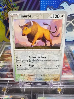 Tauros 128/165 Reverse Holo Uncommon Pokemon TCG S&V English 151 - Image 1 of 2