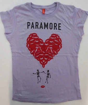 Paramore -Vintage Riot Era Skeleton / Heart Womens 2008 T-Shirt Large *NEW  - Image 1 of 2