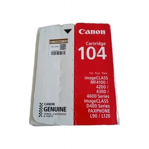 Canon 104 Black Toner Cartridge Genuine New OEM Sealed Box - Picture 1 of 4