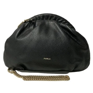 Auth FURLA - Black Leather Shoulder Bag - Picture 1 of 6