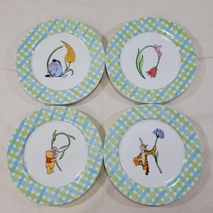 Disney Winnie the Pooh Dessert Plates 7-1/2 inch Set of 4 Stoneware - Picture 1 of 10