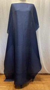 100% Silk Satin Face Organza Navy Blue Gorgeous Fabric 1 Yards Long 56" Wide - Picture 1 of 7