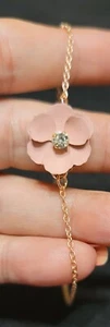 Fiore rosa vintage tono oro rosa con centro strass tg. 8" e 2 Gm B236 - Foto 1 di 2