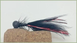 Paquete de 12 Piqué Flash Damisela, Negro Rojo Flash Piqué Moscas Talla 10, Moscas Pescadoras - Imagen 1 de 1