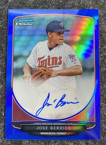 Jose Berrios 2013 Bowman Chrome Blue Refractor Auto /150 Autograph Rookie Rc - Picture 1 of 2