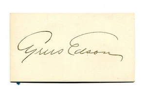Autógrafo CYRUS EDSON Firma en tarjeta 1894-96 Nueva York Comisionado de Salud Médico - Imagen 1 de 2