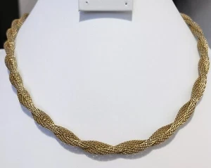 Anne Klein Halskette goldfarben gedreht Netz Seil Kette 18" Damen klassisch Halsband - Bild 1 von 7