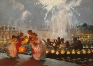 "Gaston La Touche - The Joyous Festival Giclee estampado de bellas artes en pared de lona 36" - Imagen 1 de 1
