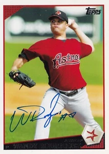 WANDY RODRIGUEZ SIGNED AUTO'D 2009 TOPPS CARD 399 HOUSTON ASTROS RANGERS PIRATES - Picture 1 of 3