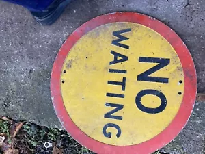 antique metal road signs Rare No waiting Cast Ali Offers Reduced - Picture 1 of 4