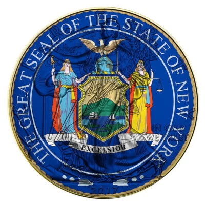 USA 1$ 2017 ~ THE GREAT SEAL OF NEW YORK CITY ~ 1 OZ SILVER ~  250 ONLY ! - Image 1 of 4