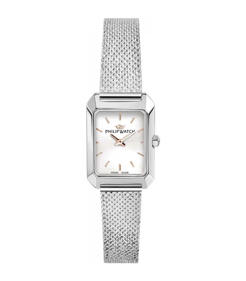 Philip Watch Newport 22mm Cassa di Acciaio Argenta con Cinturino di Acciaio Argento Orologio da Polso per Donna - R8253213503