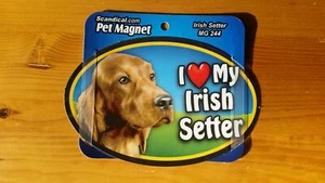 Scandical I Love My Dog laminierter Auto Haustier Magnet 4" x 6" Irish Setter - Bild 1 von 1