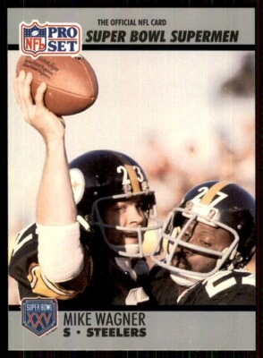 1990 Pro Set Super Bowl XXV Mike Wagner Pittsburgh Steelers #114 - Image 1 of 2