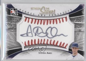 2011 ITG Heroes and Prospects Between the Seams Red Stitch /30 Steve Ames Auto