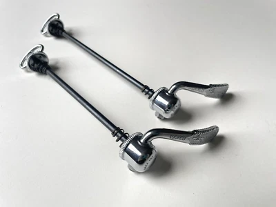 *NOS late 1980s Campagnolo Super Record 6 speed quick release wheel hub skewers - Image 1 of 4