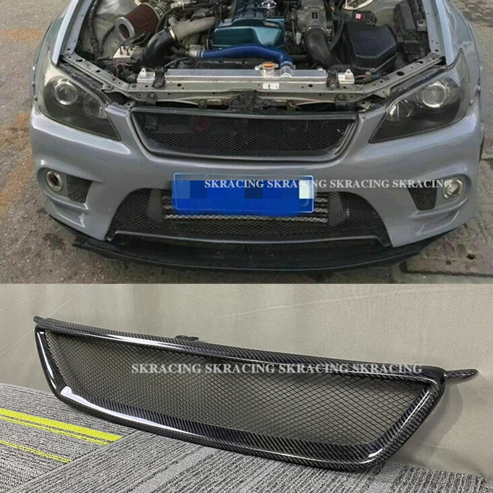 For Toyota Altezza Lexus IS200 IS300 2001-2005 Carbon Fiber Front Bumper Grille - Image 1 of 4