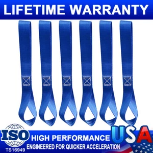 6Pcs Soft Loop Tie Down Straps Ratchet Towing Cargo ATV UTV Motorcycle Handlebar - Picture 1 of 12