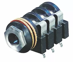 NEUTRIK NYS215 PRESA JACK STEREO 6,35 MM 1/4 CONNETTORE NICHEL 8,2 MM SCHEDA PCB - Bild 1 von 2