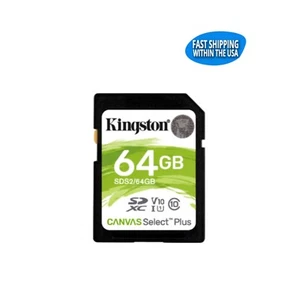 64GB Kingston Canvas Select Plus SD Card Camera/Trail Camera/Computers - Picture 1 of 6