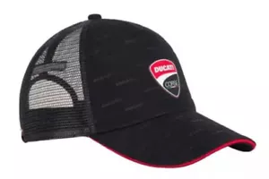 OFFICIAL Ducati Corse Racing Adult Trucker Cap - BLACK - UK STOCK UK SELLER - Picture 1 of 4